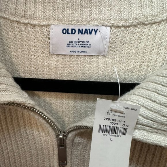 Rib-Knit 1/4-Zip Sweater for Men Old Navy L - Picture 4 of 4